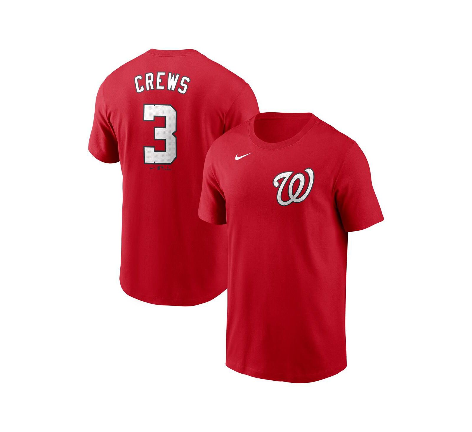Мужская футболка Nike Dylan Crews Red Washington Nationals Fuse с именем и номером