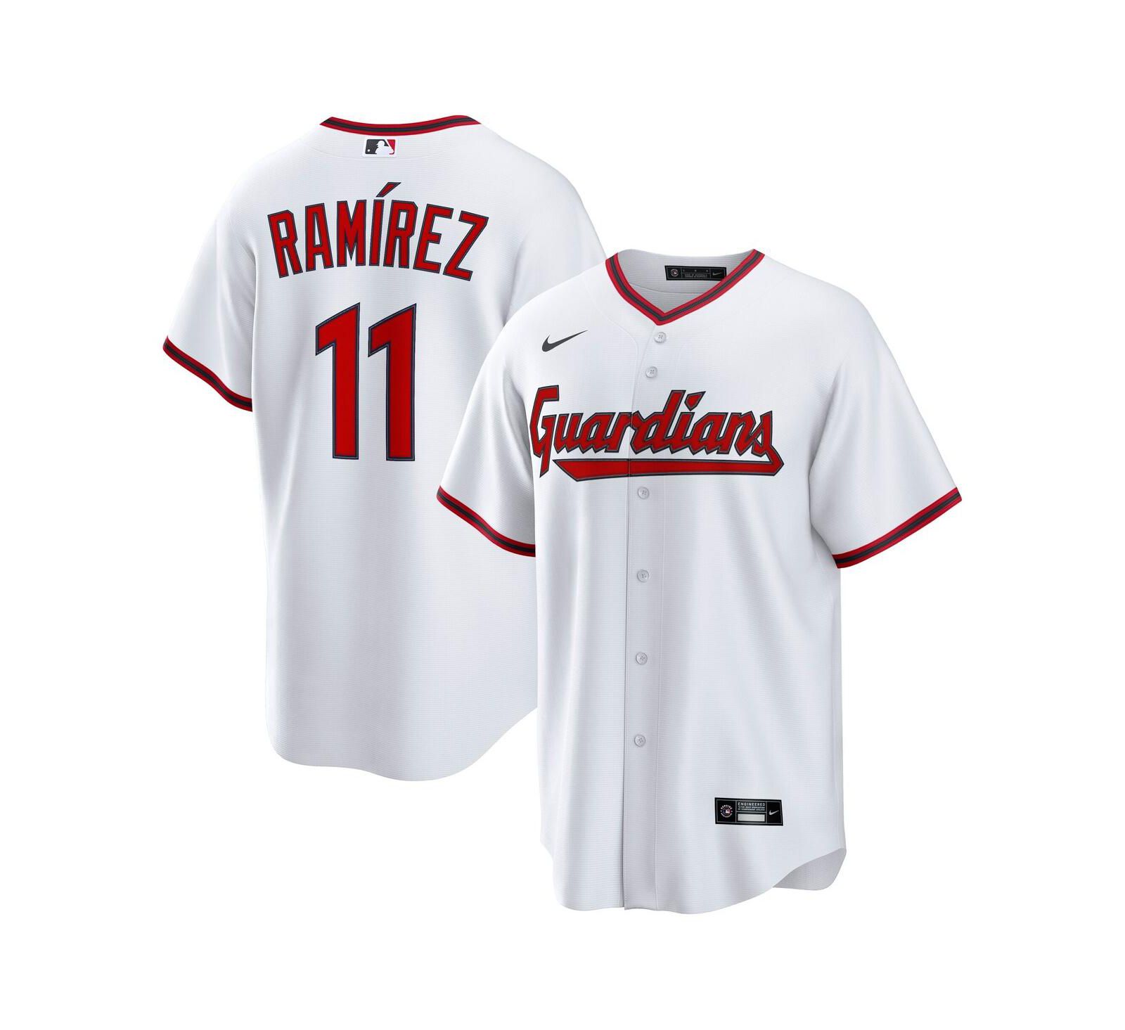 Мужская джерси Nike Jose Ramirez White Cleveland Guardians Replica 2.0 Home