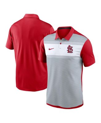 Nike Men's White/Red St. Louis Cardinals Vapor Striped Performance Polo Shirt