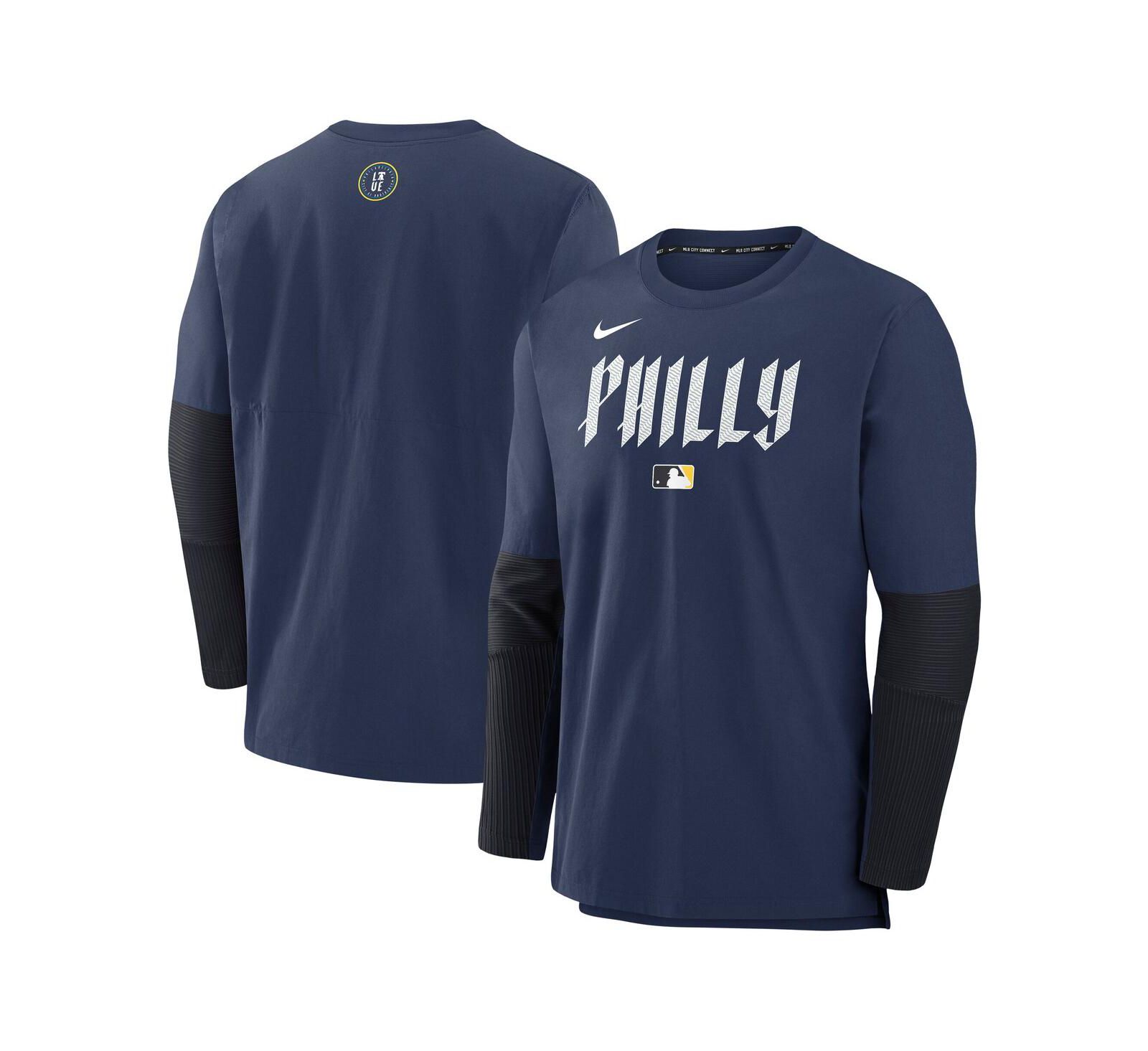 Мужская футболка Nike Philadelphia Phillies Authentic Collection City Connect, легкая, трикотажная, с длинным рукавом