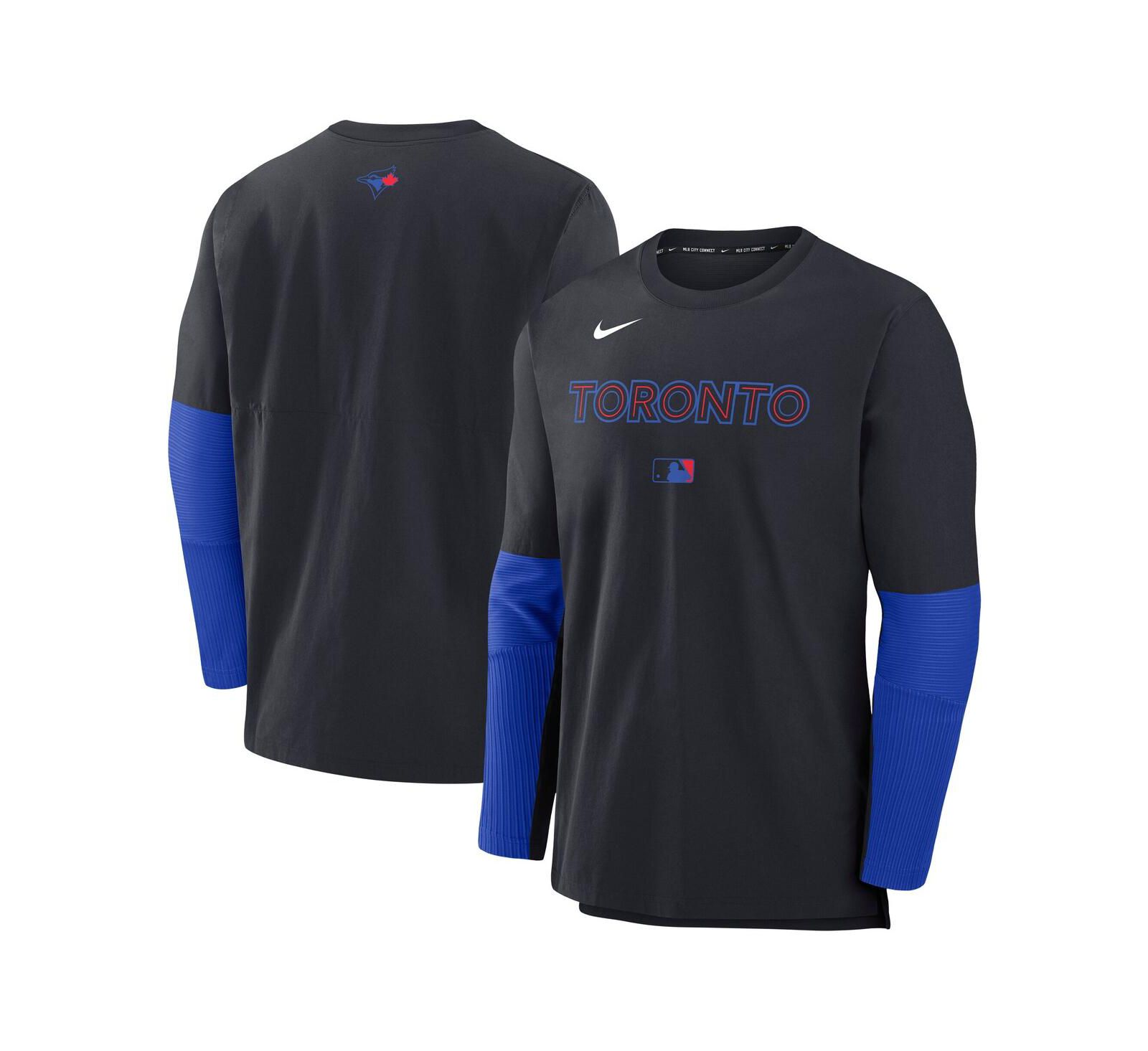 Nike Men's Black Toronto Blue Jays Authentic Collection City Connect Lightweight Player Tri-Blend Performance Long Sleeve T-Shirt