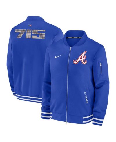 Куртка Nike Men's Royal Atlanta Braves Authentic Collection City Connect Full-Zip Bomber