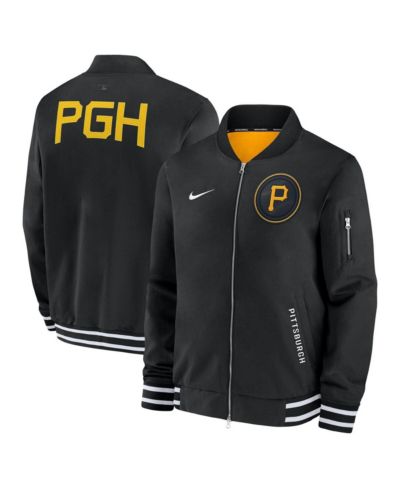 Куртка-бомбер Nike Men's Black Pittsburgh Pirates Authentic Collection City Connect Full-Zip