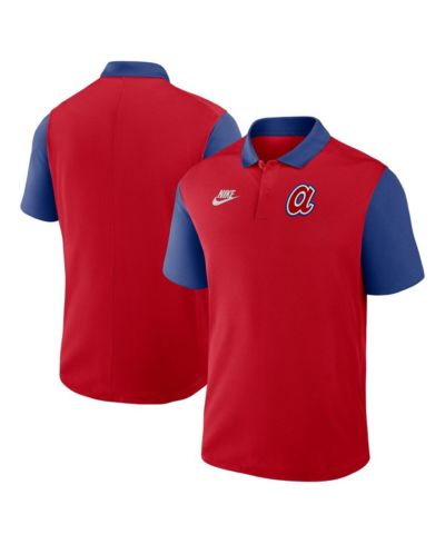 Nike Мужская спортивная рубашка-поло Atlanta Braves Cooperstown Collection, красная/синяя