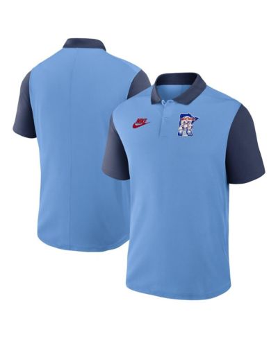 Nike Men's Light Blue/Navy Minnesota Twins Cooperstown Collection Color-Block Victory Performance Polo Shirt