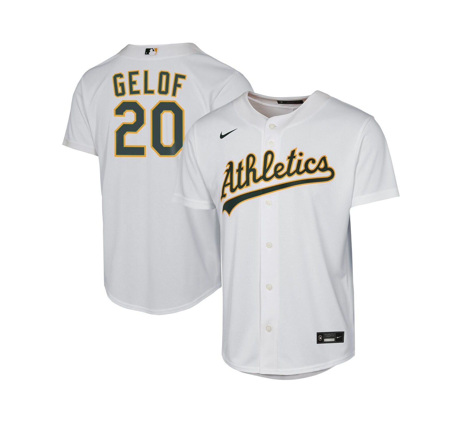 Nike Big Boys and Girls Zack Gelof White Athletics Home Replica Player Jersey