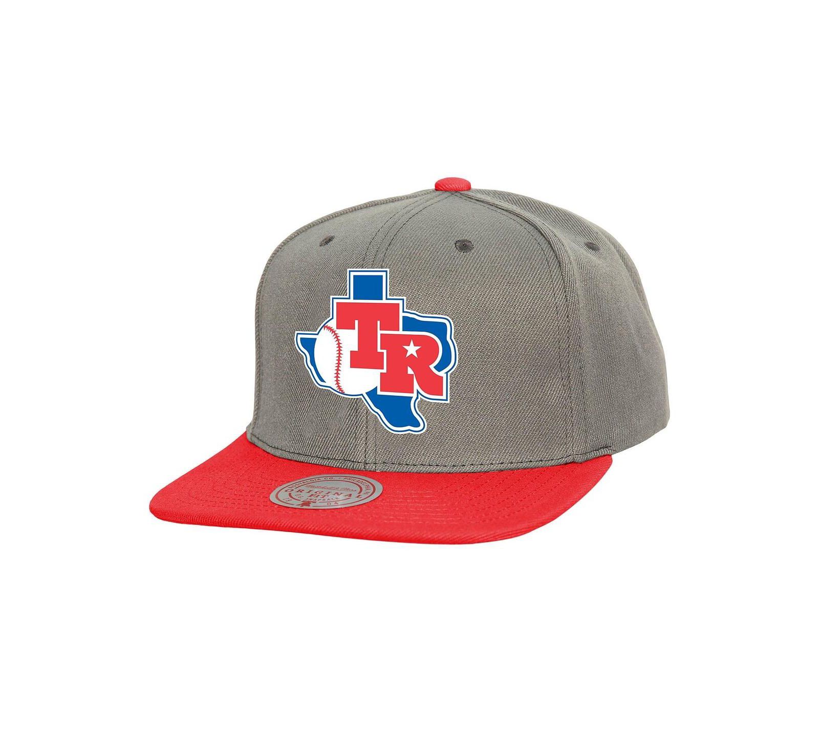 Мужская кепка Mitchell & Ness Gray Texas Rangers Cooperstown Collection Basic Flip Snapback