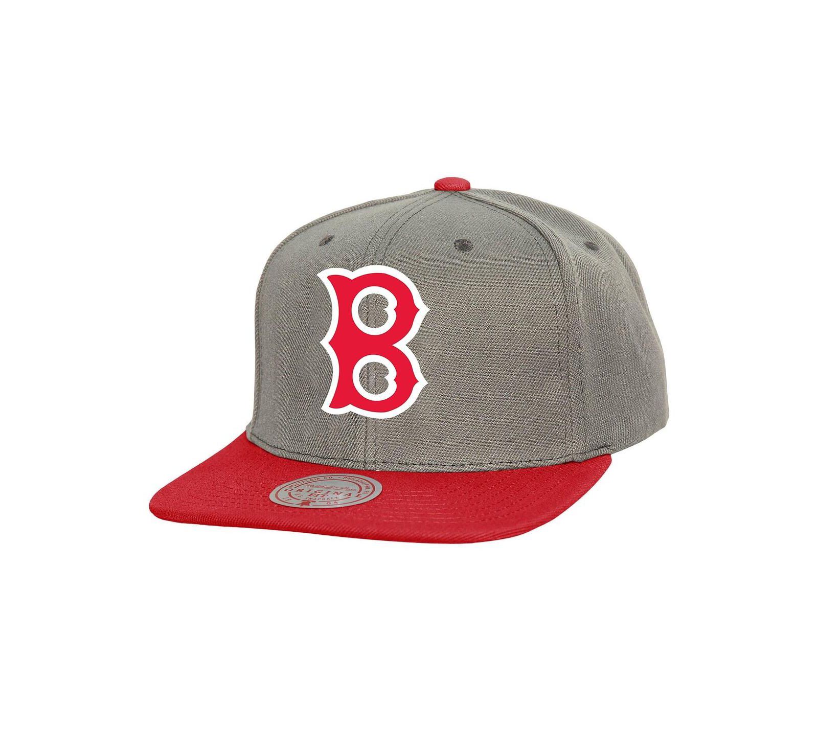 Мужская кепка Mitchell & Ness Boston Red Sox Cooperstown Collection Basic Flip Snapback, серая