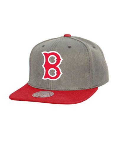 Мужская кепка Mitchell & Ness Boston Red Sox Cooperstown Collection Basic Flip Snapback, серая