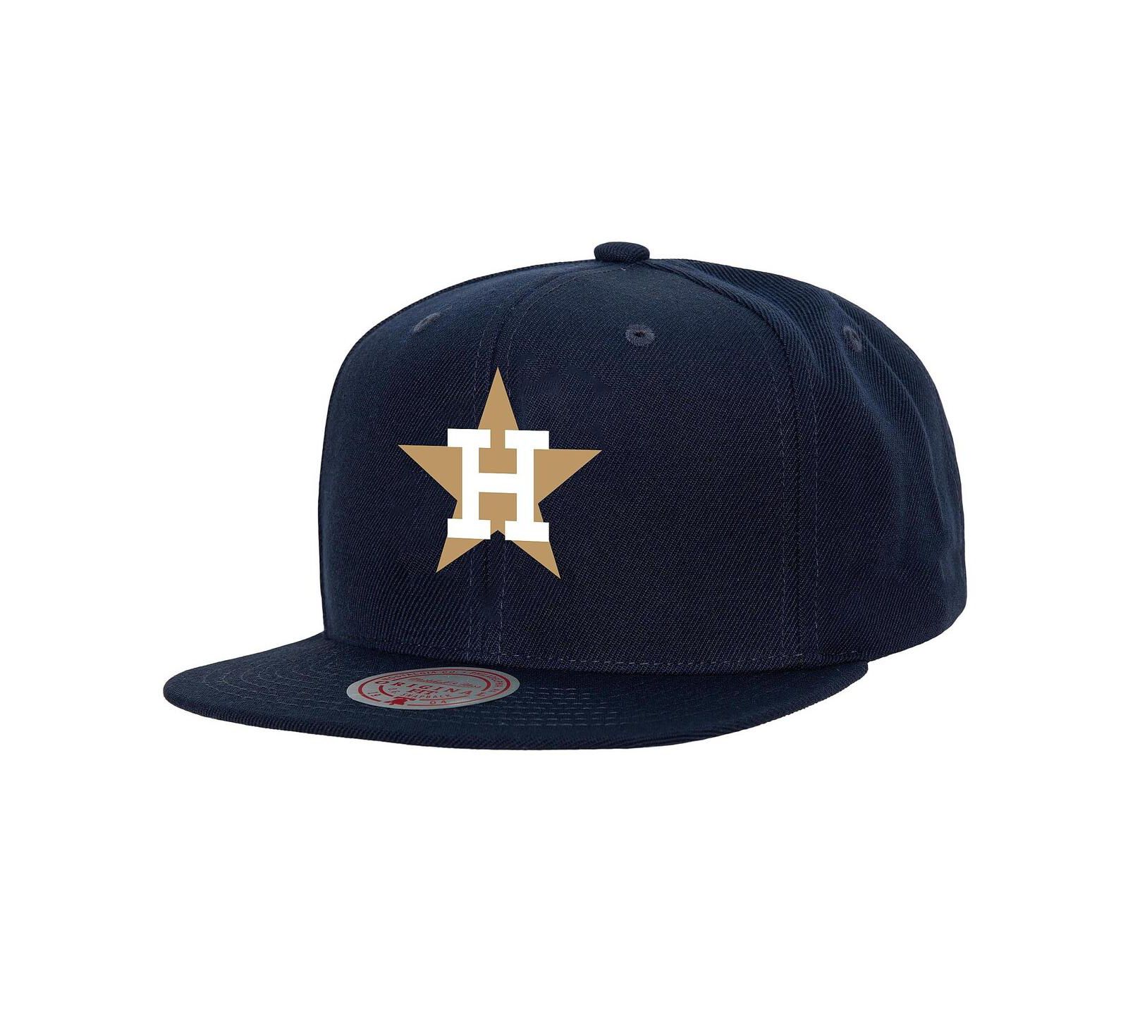 Мужская кепка Mitchell & Ness Navy Houston Astros Cooperstown Collection Basic Flip Snapback