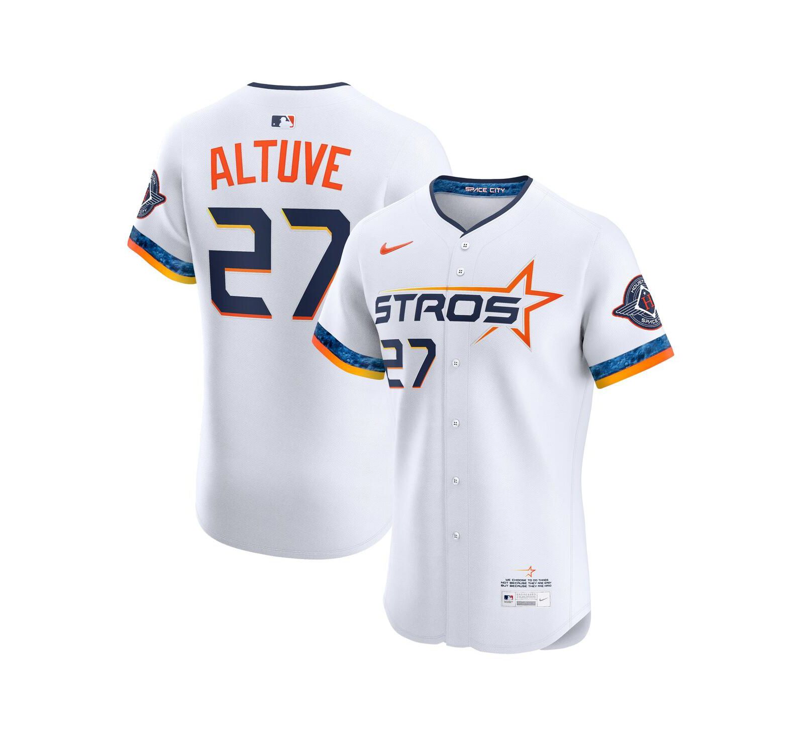Мужская джерси Nike Jose Altuve White Houston Astros 2025 City Connect Elite Player