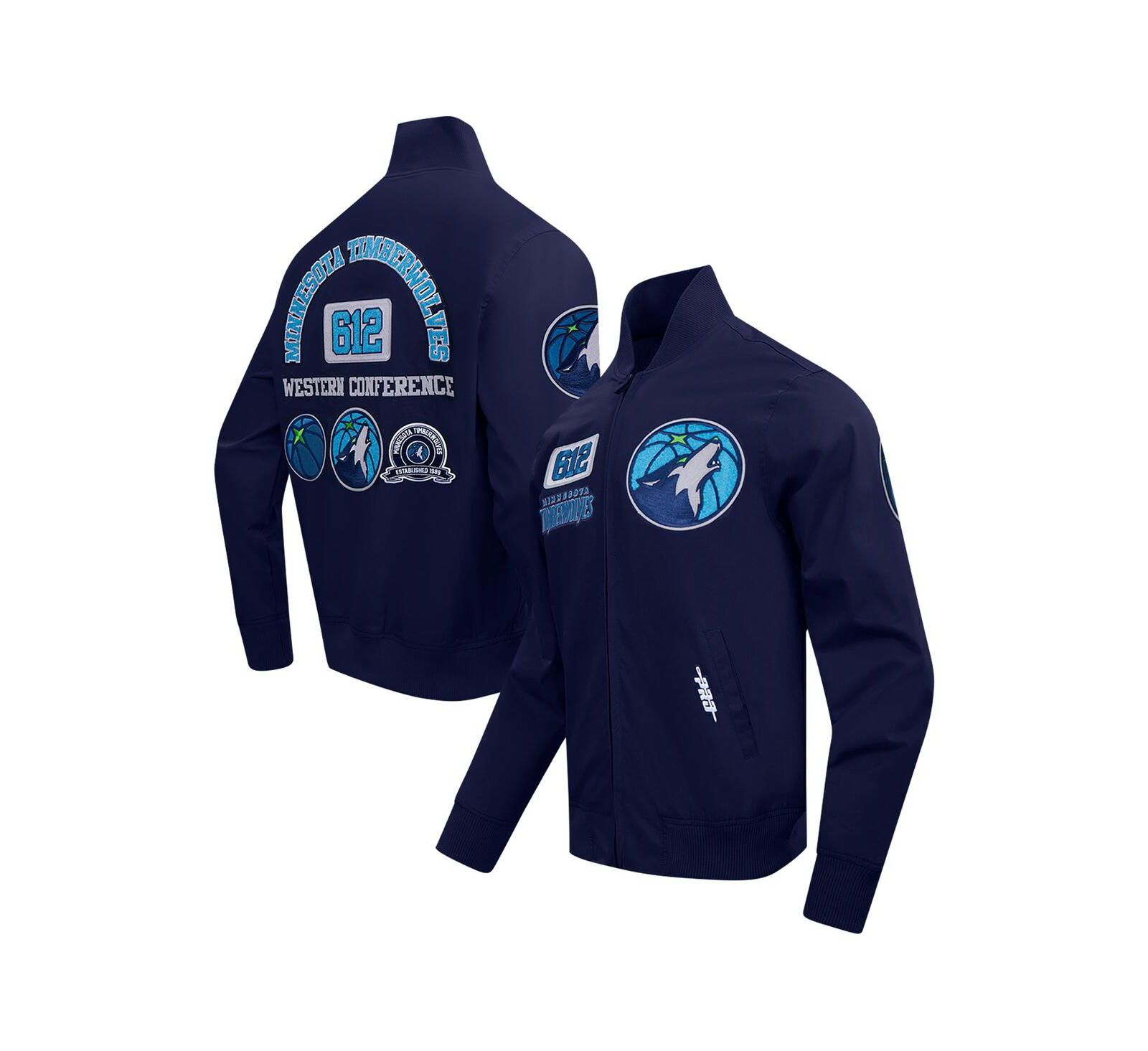 Pro Standard Men's Navy Minnesota Timberwolves Area Code Twill Full-Zip Jacket
