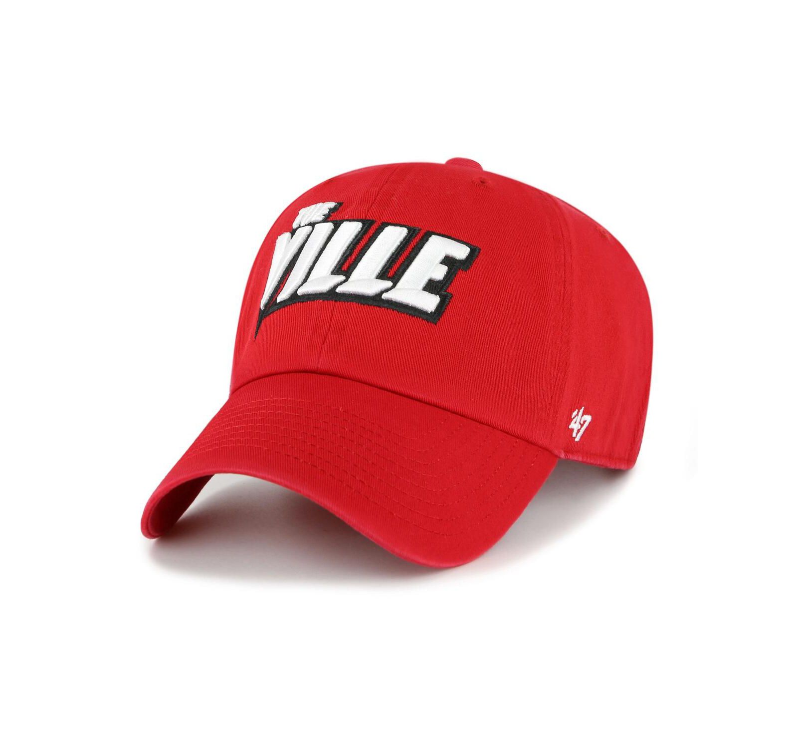 '47 Brand Men's Red Louisville Cardinals Clean Up Adjustable Hat