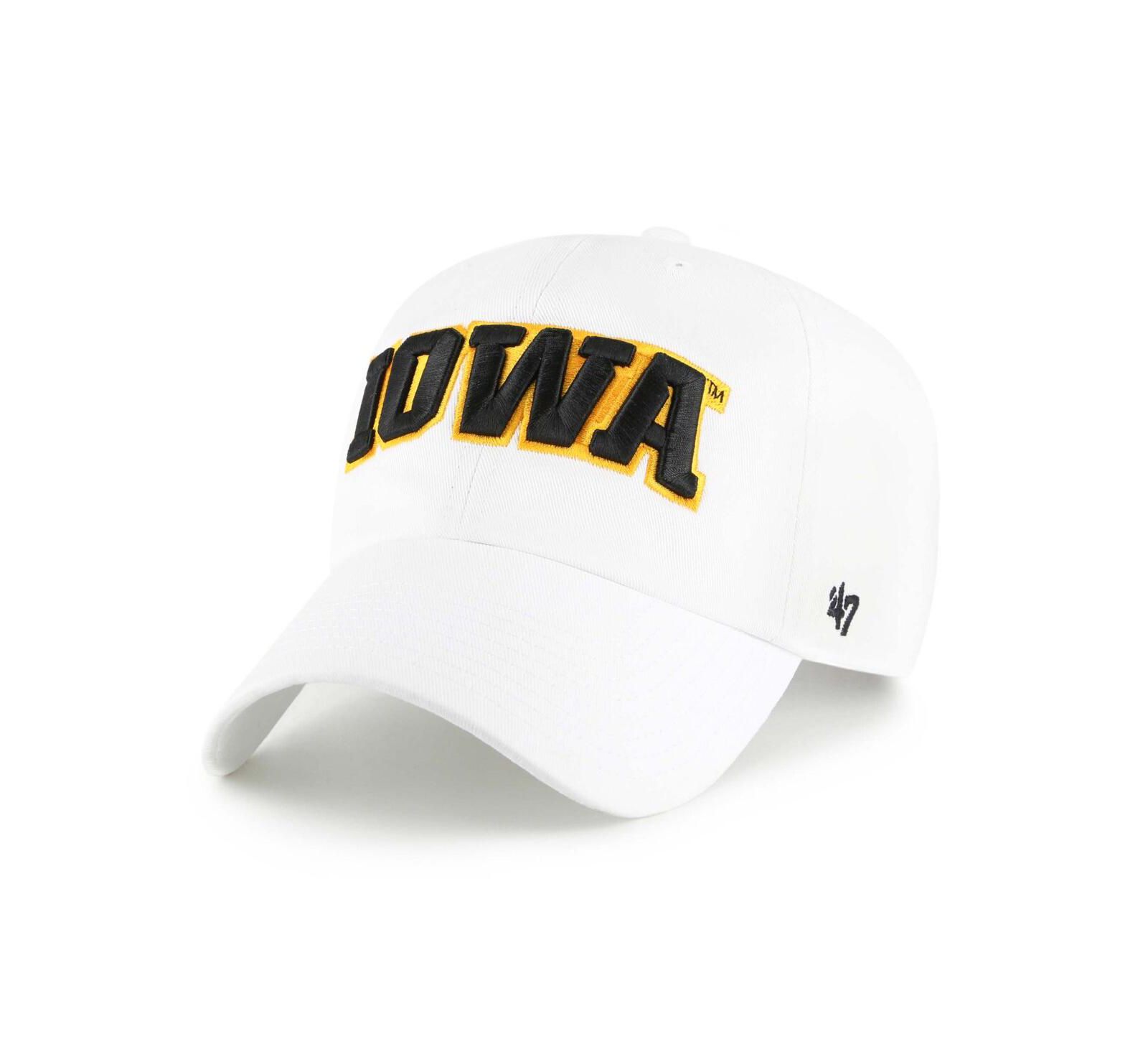 '47 Brand Men's White Iowa Hawkeyes Clean Up Adjustable Hat
