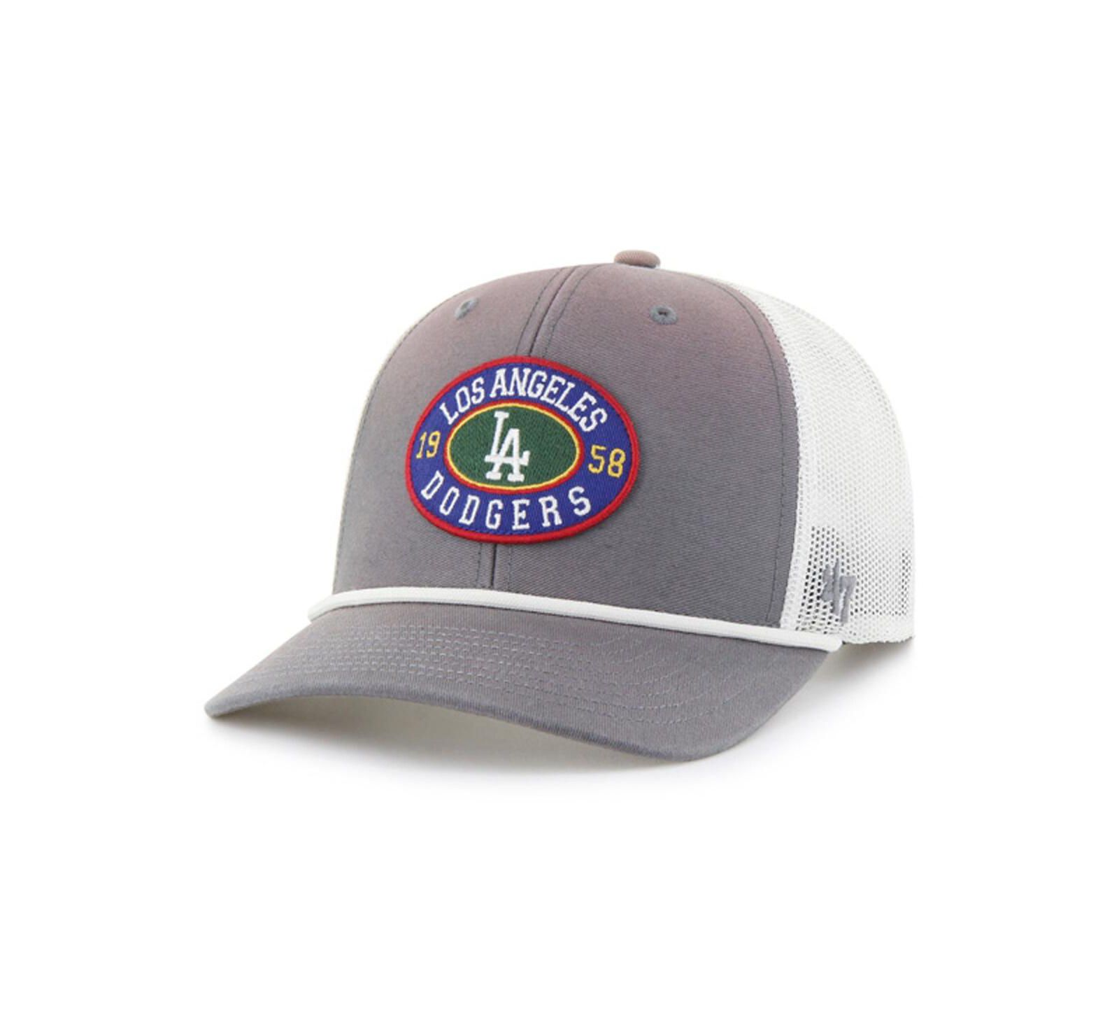 '47 Brand Мужская кепка Trucker Los Angeles Dodgers Tide Sweep Rope, серая/белая