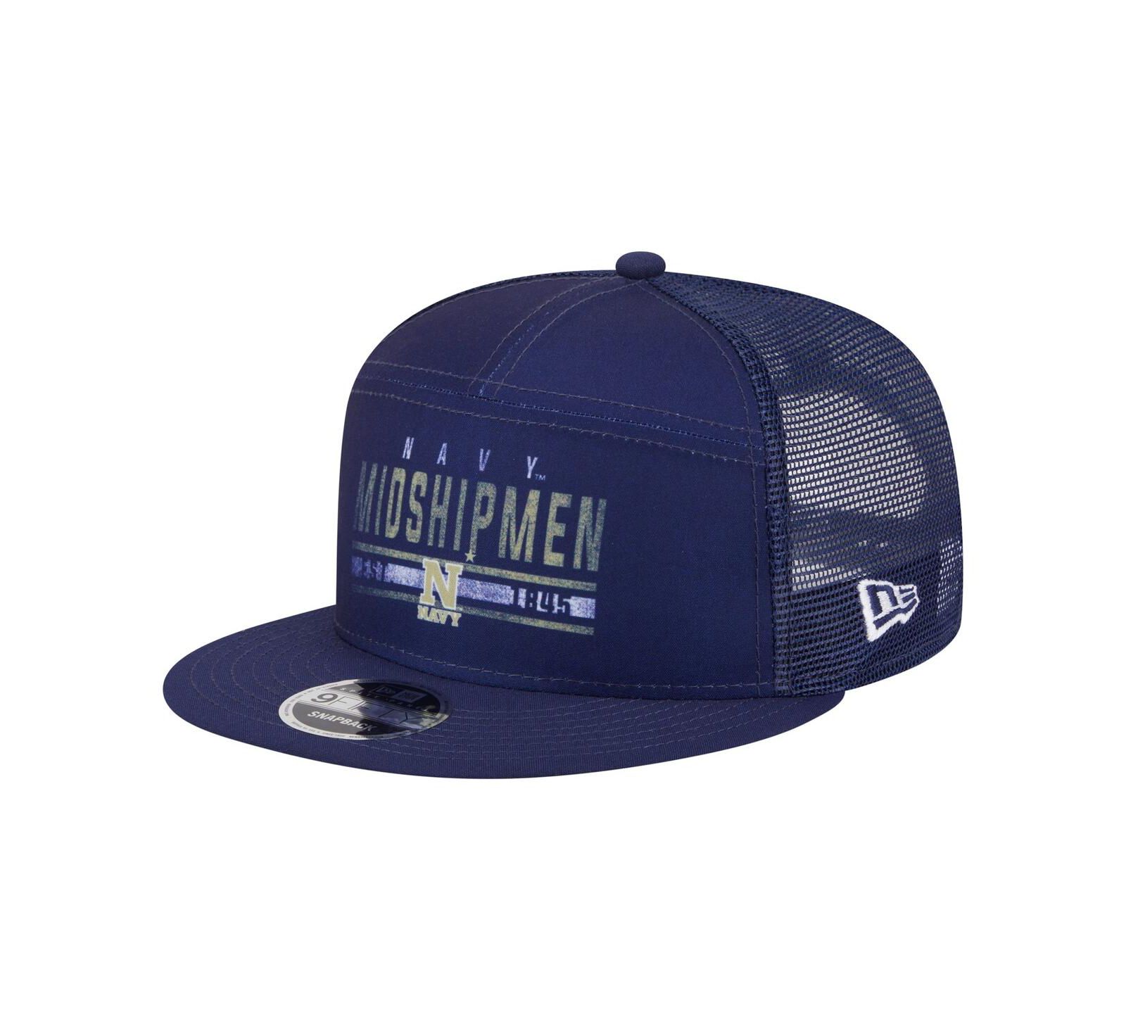 Мужская кепка New Era Navy Midshipmen Split Panel 9FIFTY Snapback Trucker