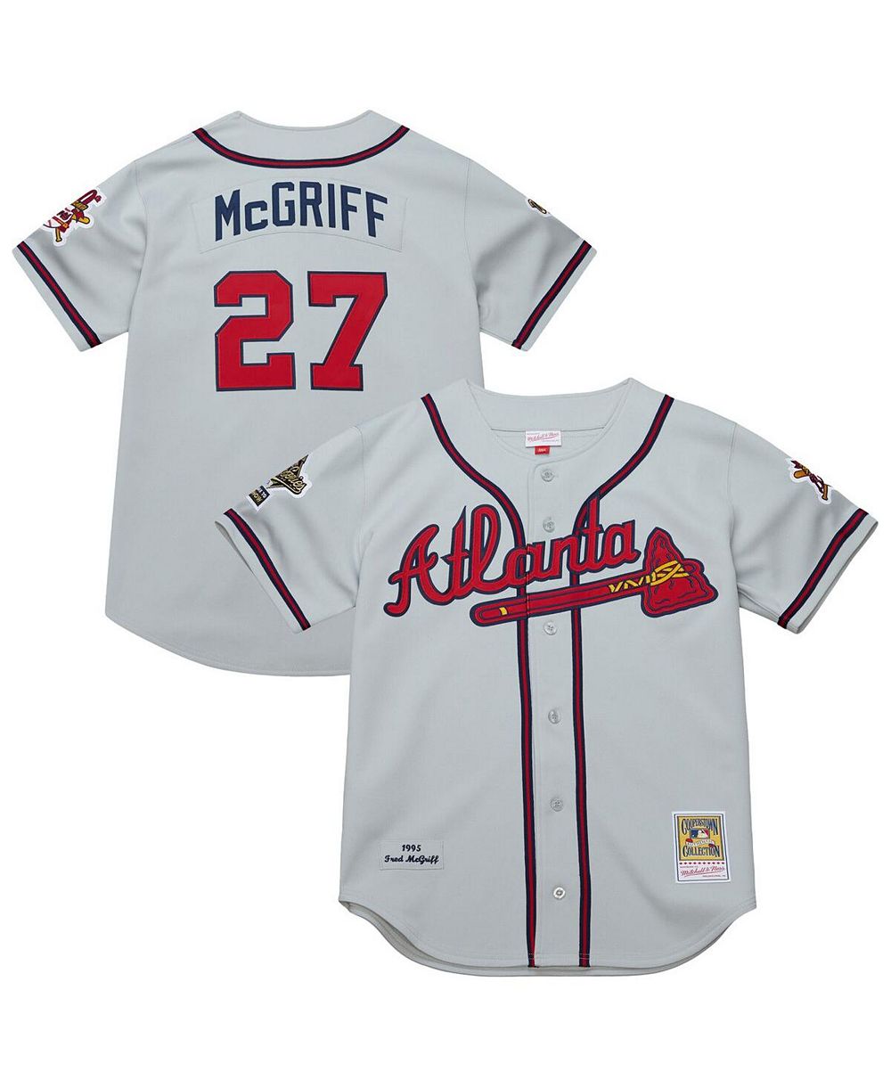 Мужская джерси Mitchell & Ness Fred McGriff Atlanta Braves 1995 Throwback Authentic Gray