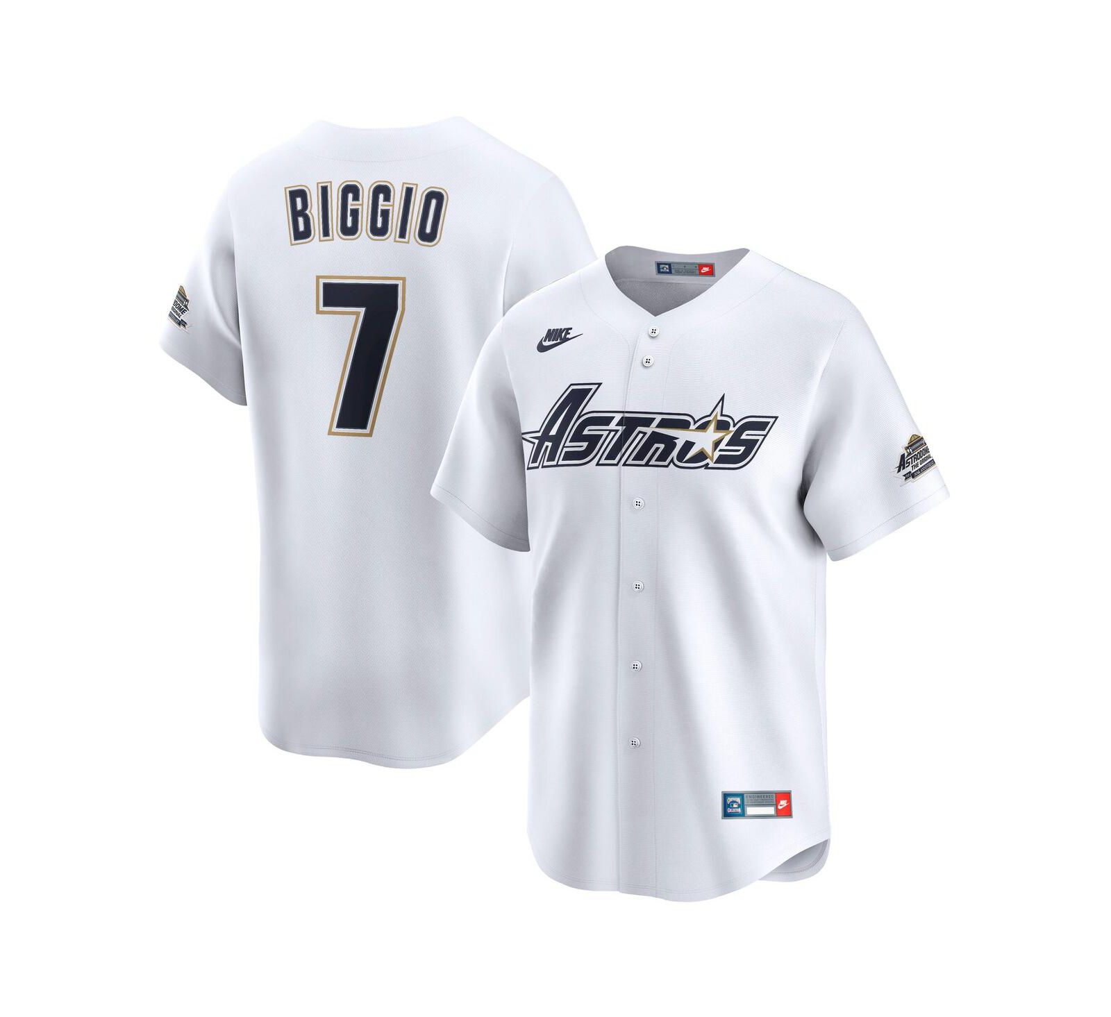 Мужская джерси Nike White Craig Biggio Houston Astros Throwback Cooperstown Collection Limited