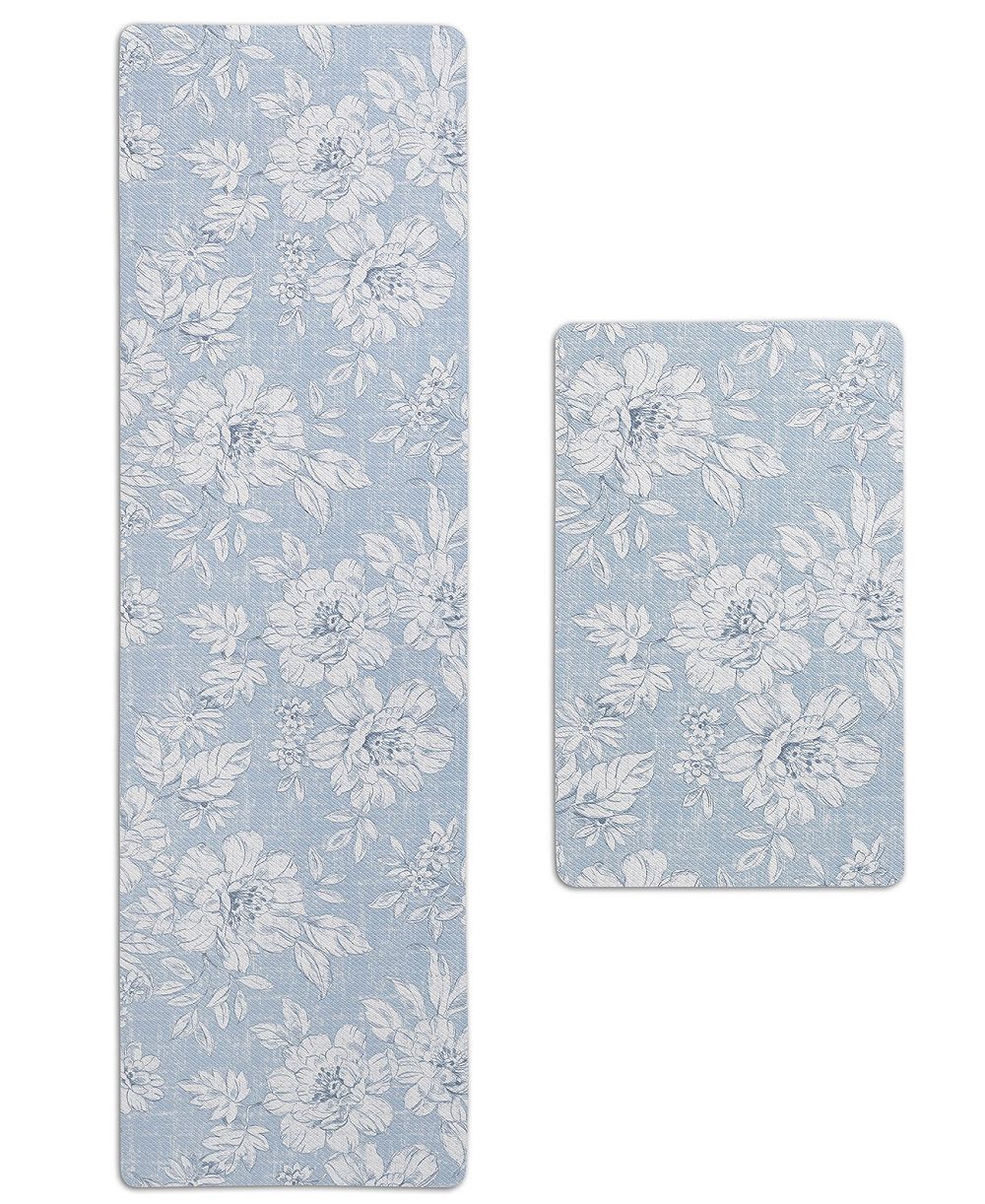 Laura Ashley Коврик для ванной Iris Ant-Fatigue, 2-Pc. Wellness Mats