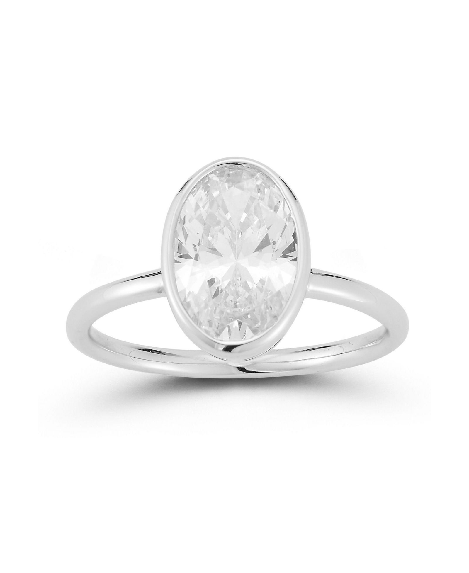 кольцо Rachel Zoe Plated Sterling Oval Cut Solitaire