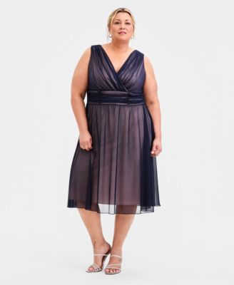 Женское шифоновое миди платье без рукавов Plus Size Connected
