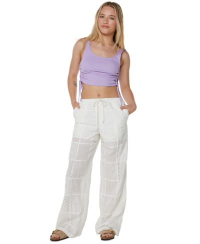 Roxy Women's Precious Patchwork Cotton Eyelet Pants