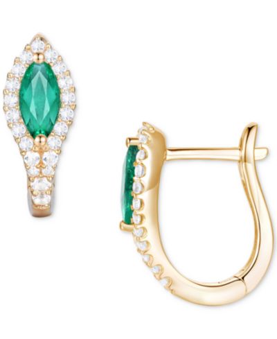 Серьги-кольца Macy's Gemstone (5/8 ct. t.w.) & Diamond (1/4 ct. t.w.) в 14k Gold
