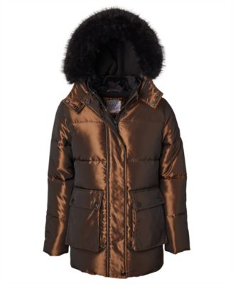 Kensie Girl Big Girls' Iridescent Hooded Puffer Jacket