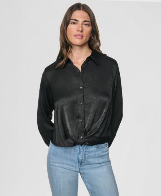 Женская блузка DKNY с длинным рукавом и драпировкой