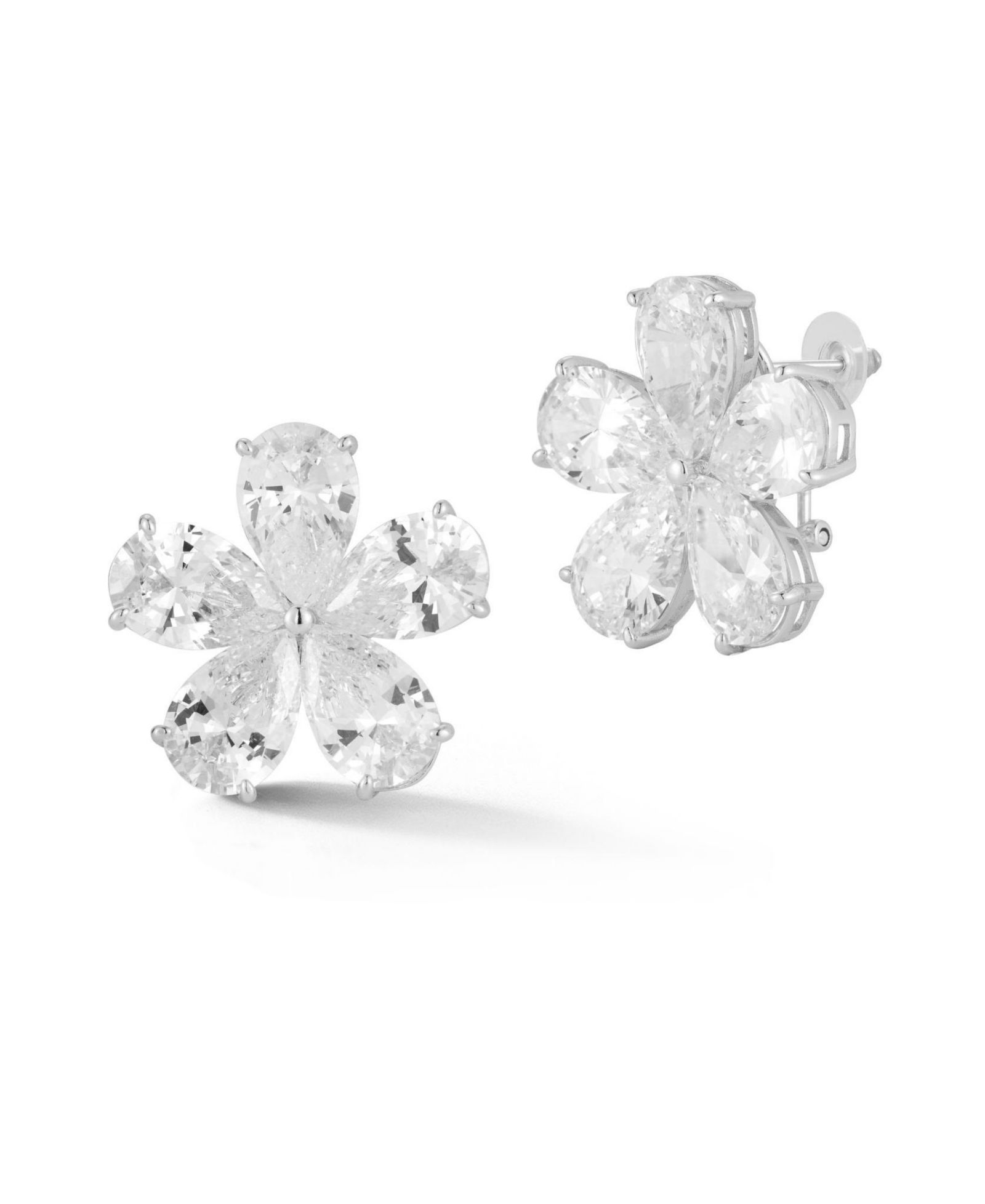 Серьги Rachel Zoe Plated Sterling Statement Flower Omega Back