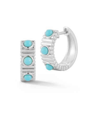 Rachel Zoe Sterling Tri- Ribbed Hoop Earrings