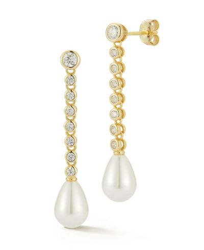 Серьги Rachel Zoe Sterling Tennis с жемчугом в форме капли