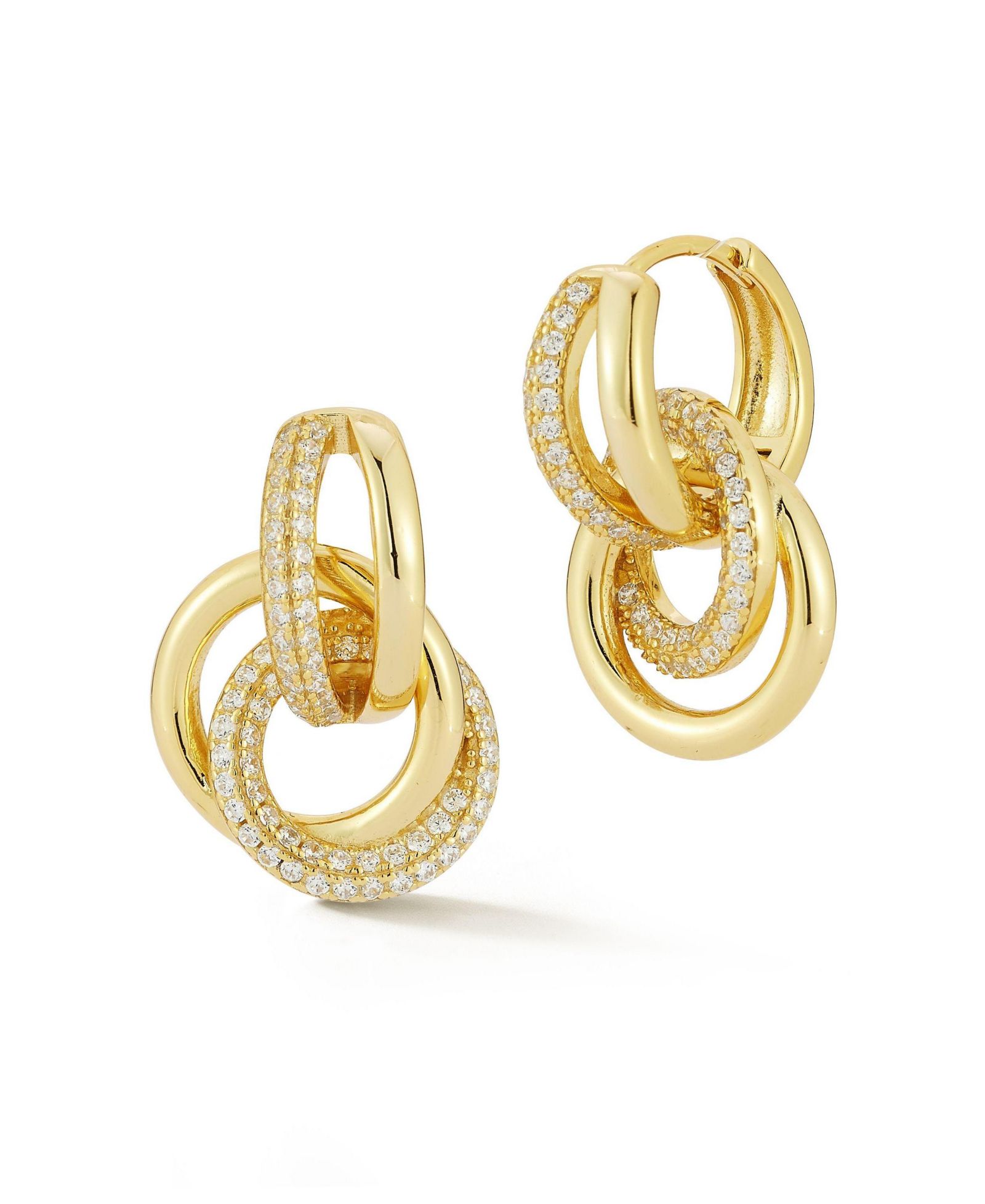 Rachel Zoe серьги-кольца Sterling Pave Interlocking