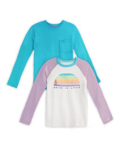 Mightly Toddler Fair Trade Organic Cotton Long Sleeve T-Shirts, 2-pack