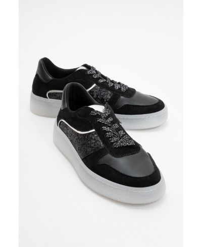 Felipe Glitter Leather Sneakers (Women)