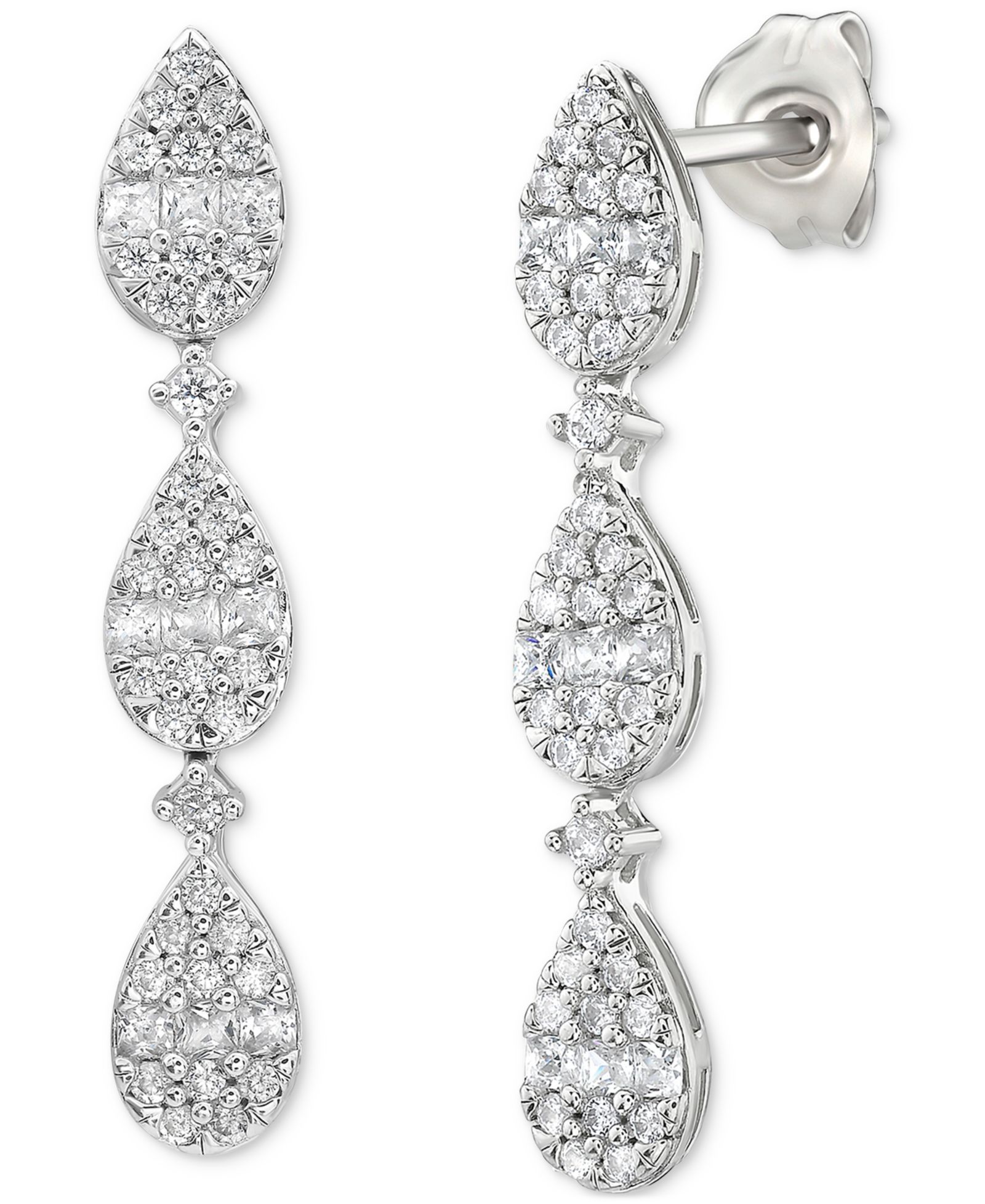 Серьги Diamond Tiered, 1/2 ct. t.w., 10k White Gold