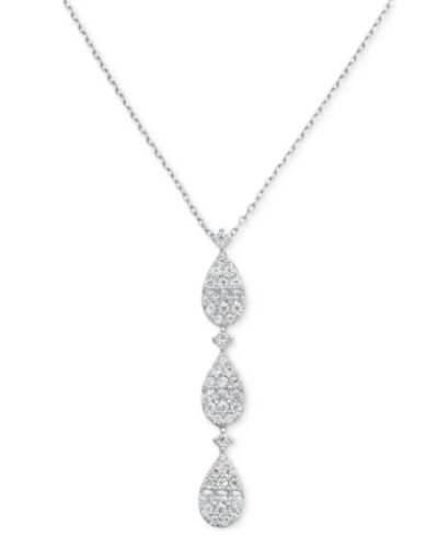 Diamond Tiered 18" Pendant Necklace (1/2 ct. t.w.) in 10k White Gold