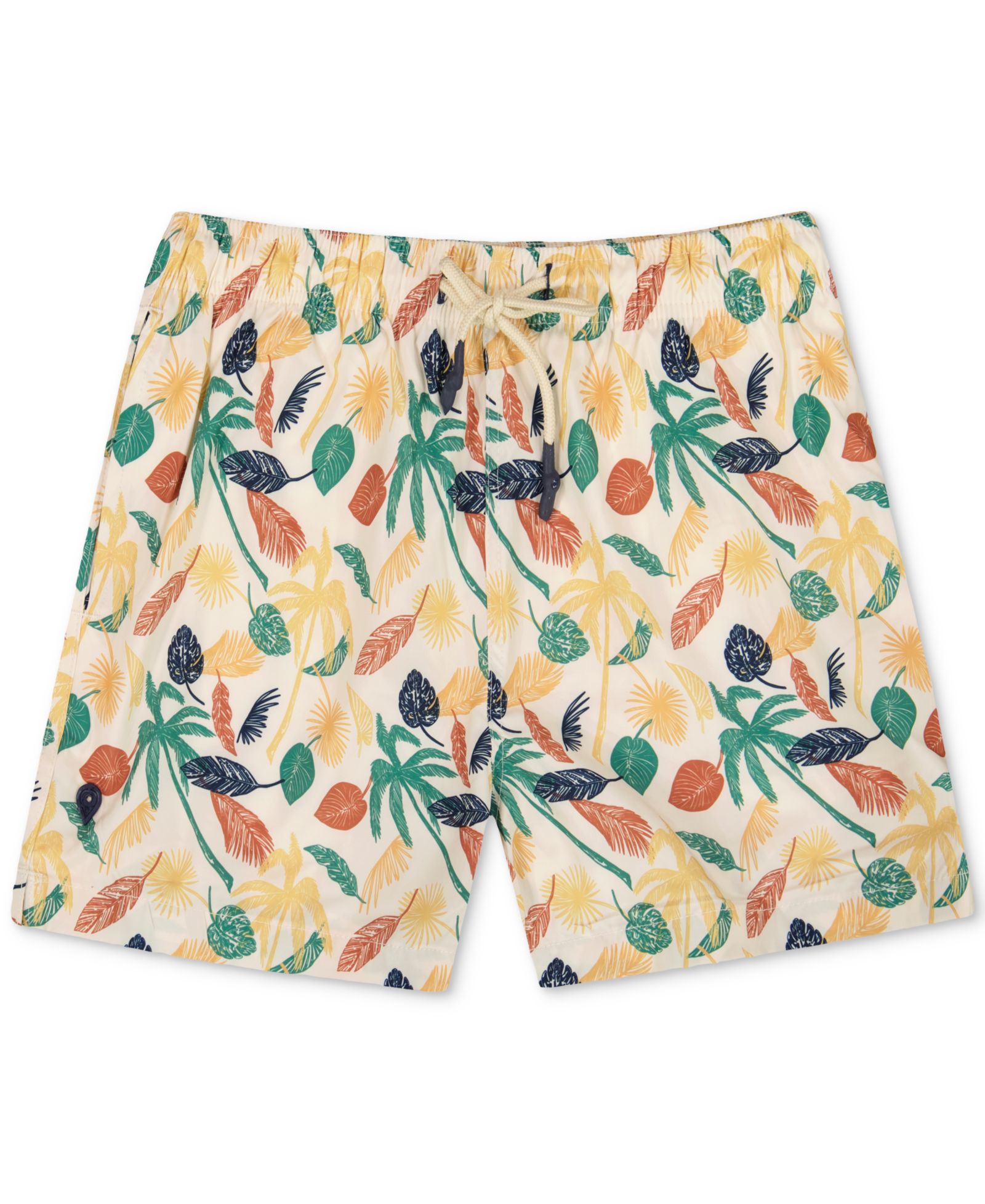 Sunset and Vines Men's Leaf-Pattern Woven Swim Trunks