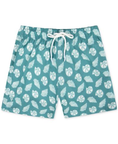 Sunset and Vines Men's Shell-Pattern Woven Swim Trunks