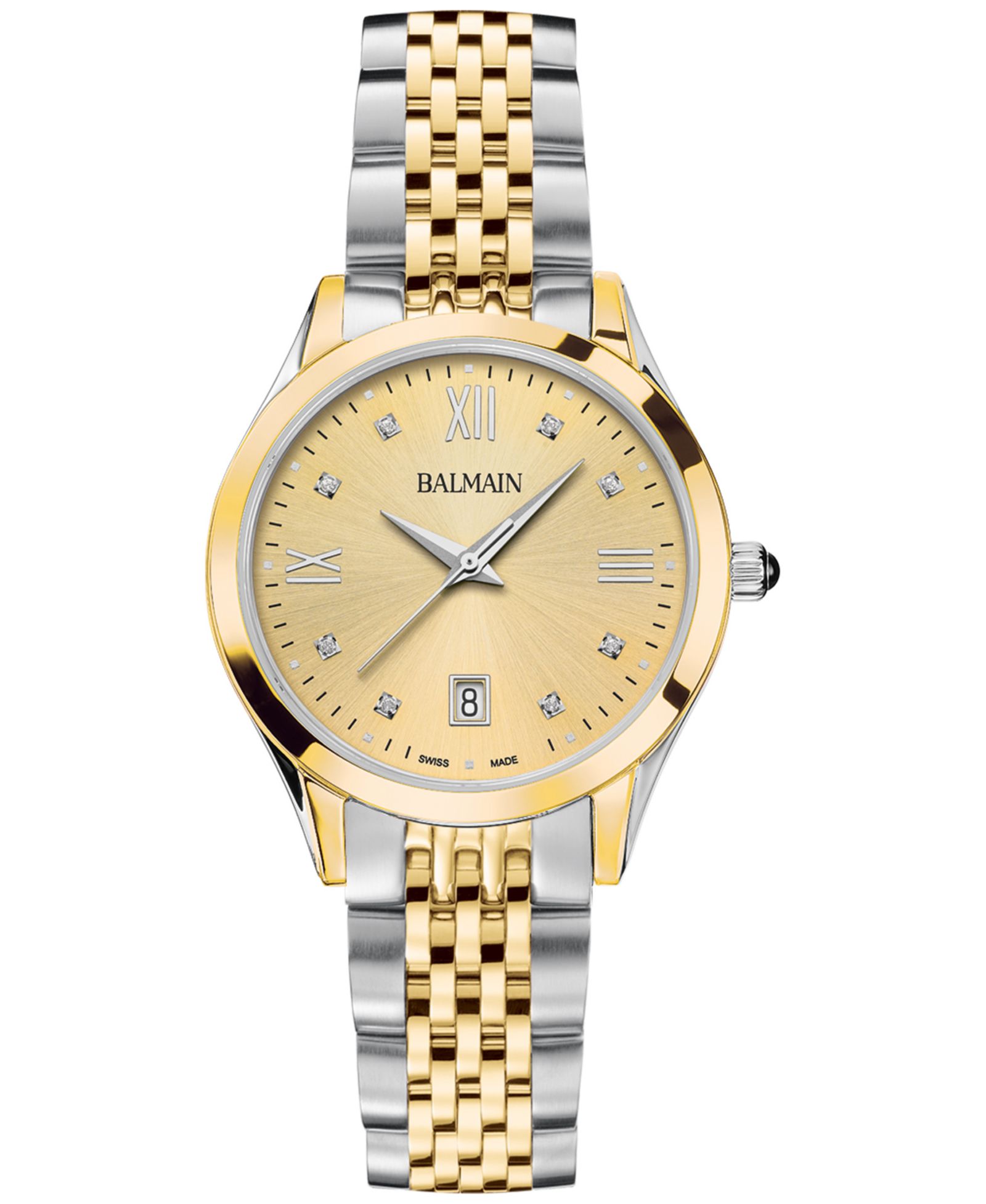 Женские часы Balmain Swiss Classic R Diamond Accent Two-Tone Stainless Steel 34mm