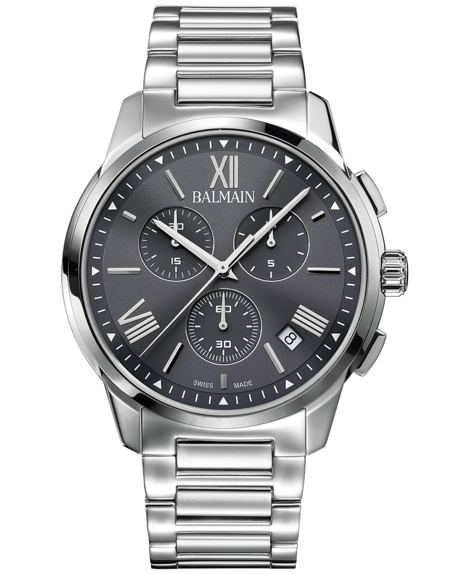 Мужские часы Balmain Swiss Chronograph Madrigal Stainless Steel Bracelet 42mm
