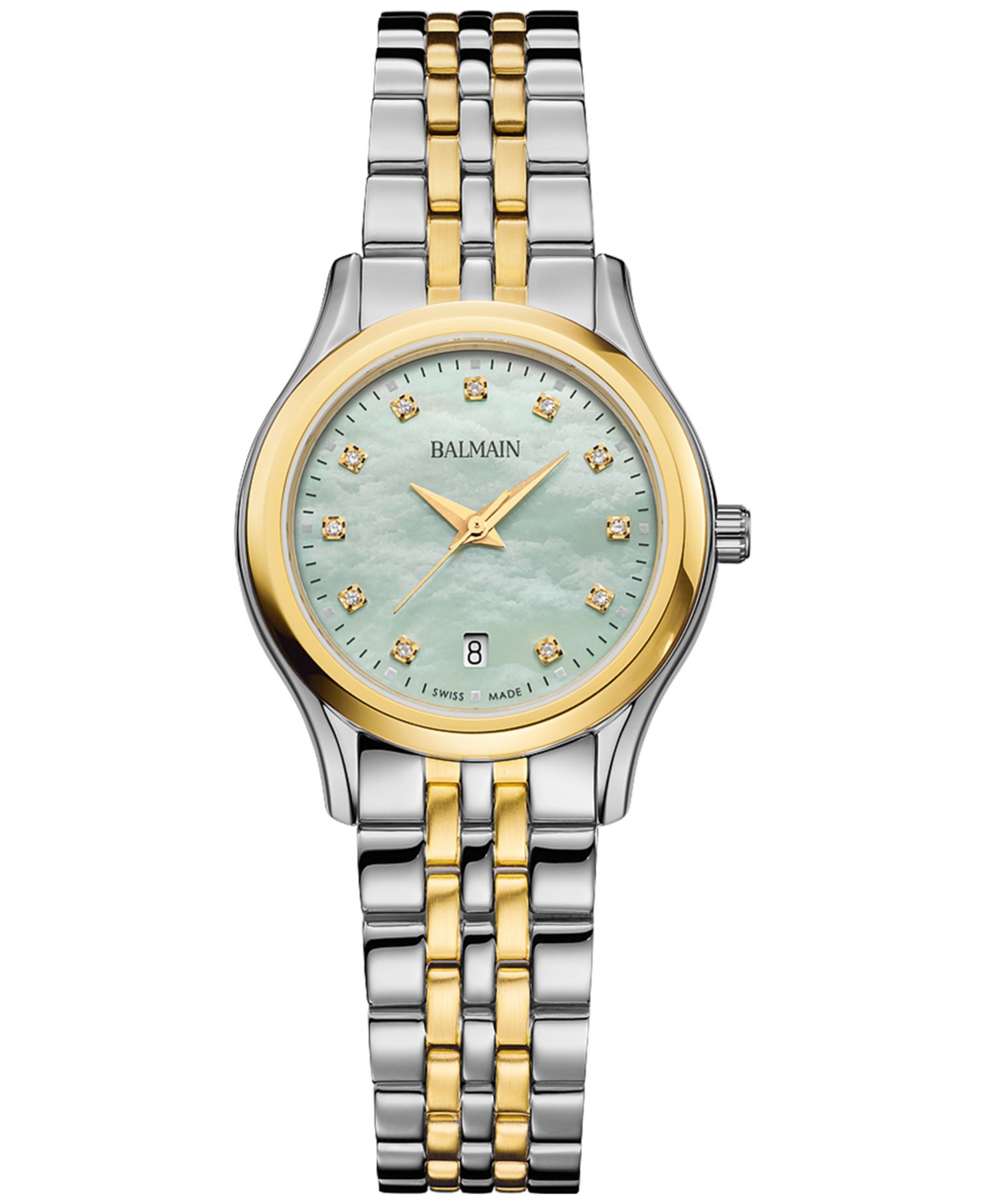Женские часы Balmain Swiss Beleganza Diamond (1/20 ct. t.w.), двухцветная нержавеющая сталь, 28mm