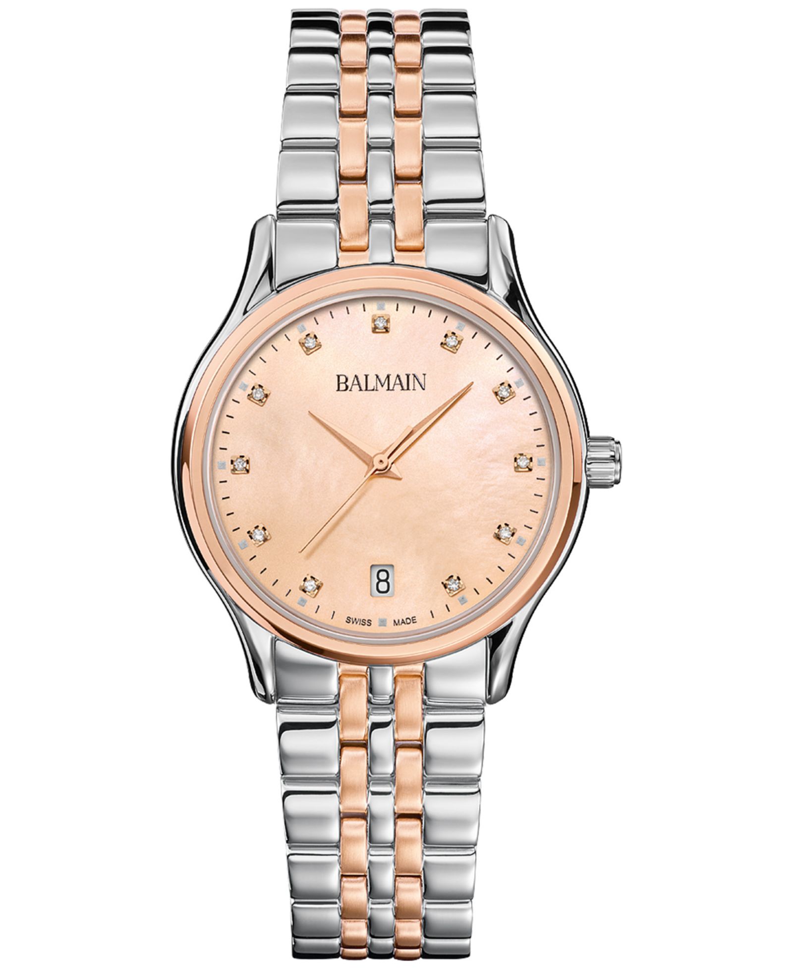 Balmain Женские часы Swiss Beleganza Diamond (1/20 ct. t.w.) двухцветные из нержавеющей стали 32mm