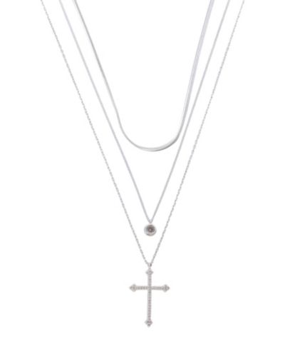Набор многослойных колье Unwritten Cubic Zirconia Cross Pendant