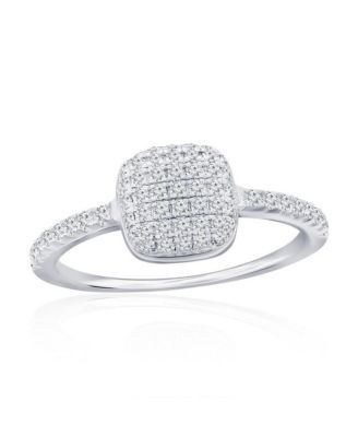 Simona кольцо Square Pave CZ из стерлингового серебра