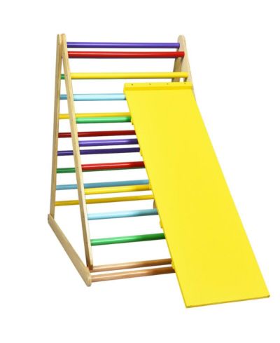 Gouun Foldable Wooden Triangle Climber with Reversible Ramp