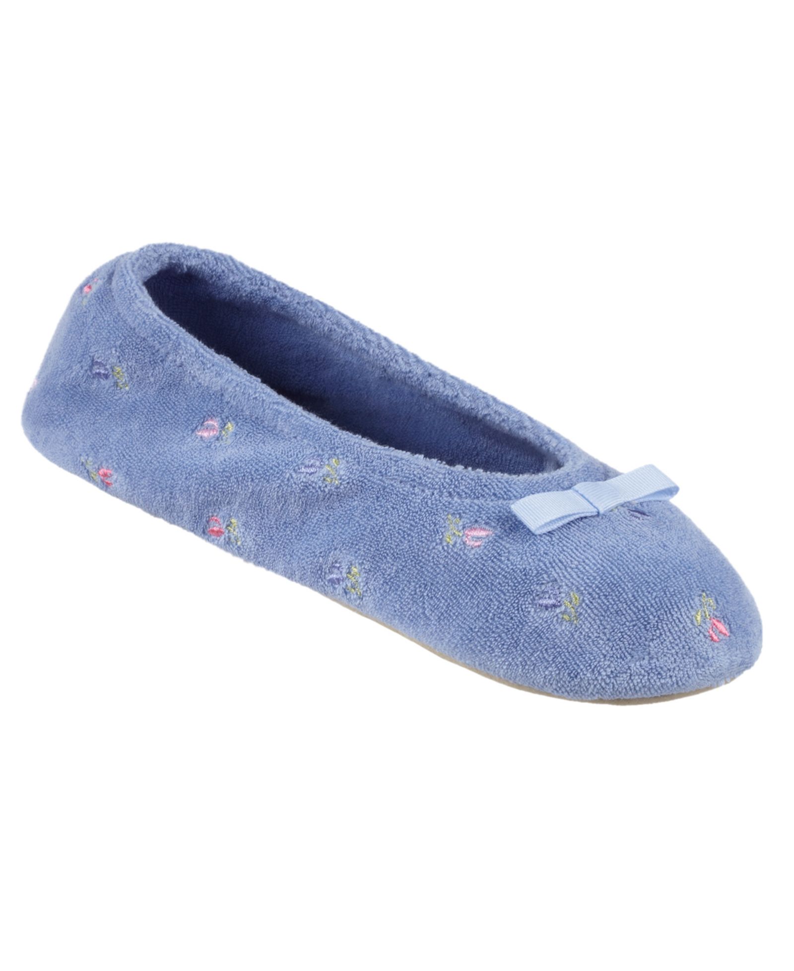 Тапочки Isotoner Signature Embroidered Terry Ballerina