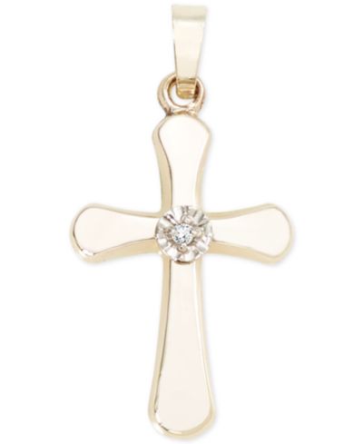Подвеска Diamond Accent Cross из 14k Gold