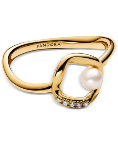 Кольцо Pandora Organically Shaped Pave Circle из культивированного жемчуга
