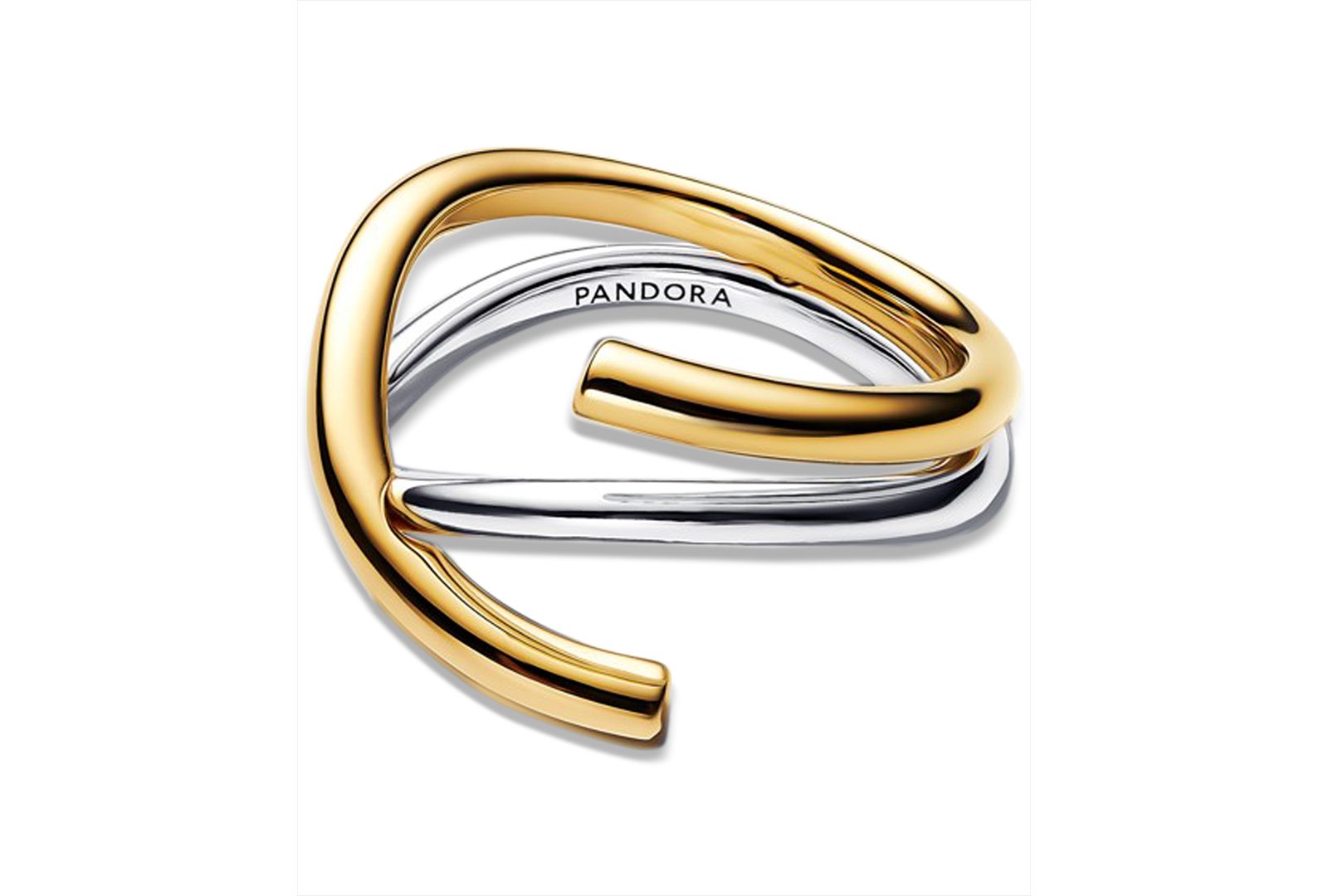 Кольцо Pandora Organically Shaped Two-Tone Double Ring